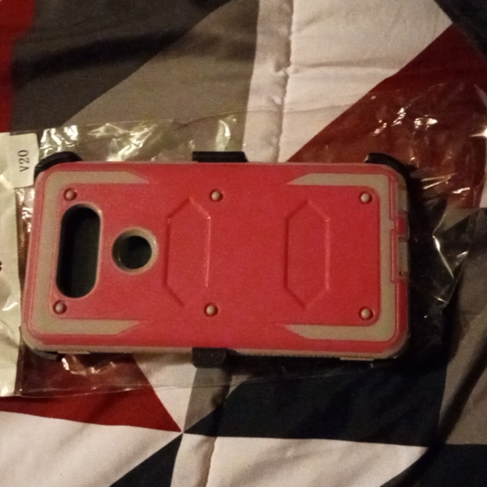 Cell phone Case with Clip (pink & grey)